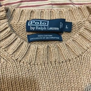 Cream/tan colored sweater for men. Polo.